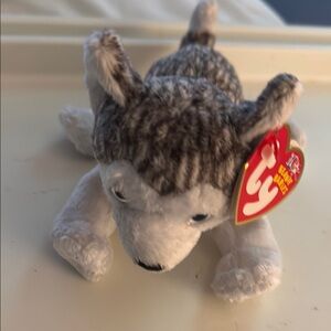Ty Gray and White Stuffed Animal Plush Toy